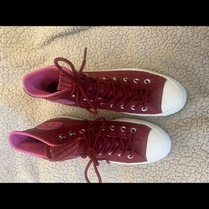 Converse Red and Pink High-Top Sneakers